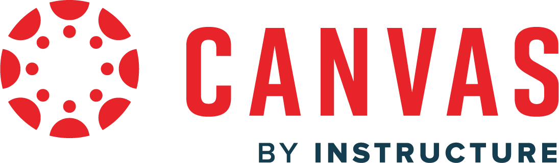 Canvas ByInstructure, Horizontal format in red.